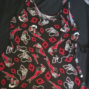 Black and Red Graphic Dress